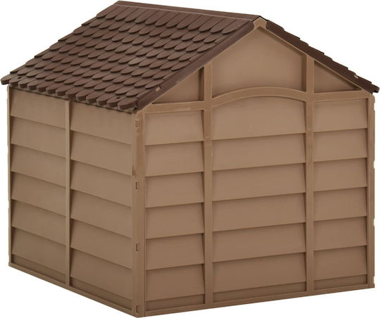 vidaXL Dog House Plastic Outdoor Brown 71x71.5x68cm