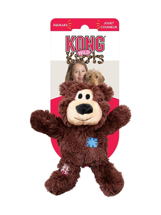 Kong Wild Knots Bear Плюшена играчка За куче със звук XLarge 40εκ. Кафяв