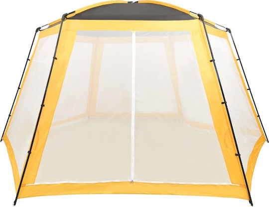 vidaXL Сенник за Басейн Υφασμάτινο Κίτρινο 590x520cm 1бр