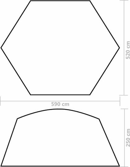 vidaXL Σκίαστρο Πισίνας 590x520εκ.