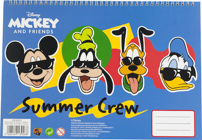 Gim Μπλοκ Ζωγραφικής Mickey 23x33cm 40 Φύλλα με Stickers