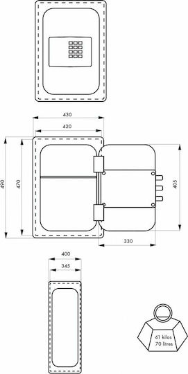 Thirard Safe with Digital Lock L43xW49xH35cm 00013282