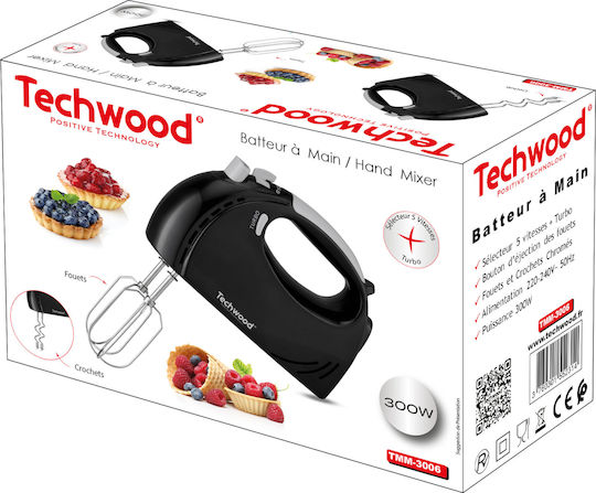 Techwood Μίξερ Χειρός 300W Μαύρο