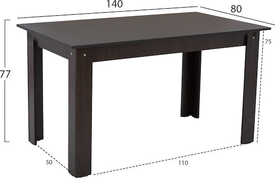 Esszimmer- und Küchentisch Holzschatten Wenge 140x80x77cm