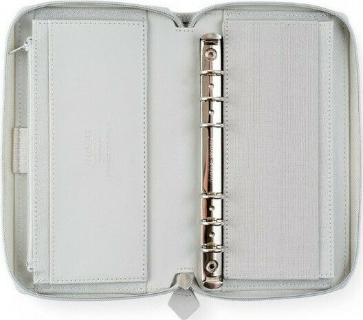 Filofax Organizer Saffiano Personal Compact Zip Γκρι Δερμάτινο