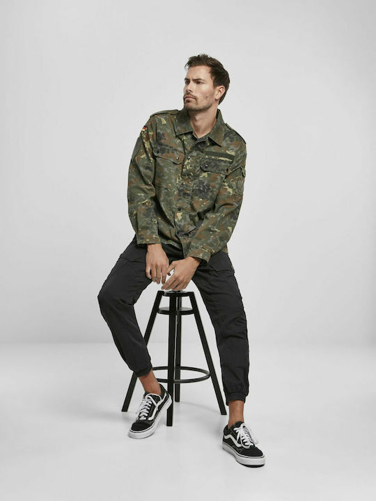 Дълъг Ръкав Overshirt с Стандартна Кройка Камуфлажен Флектарн