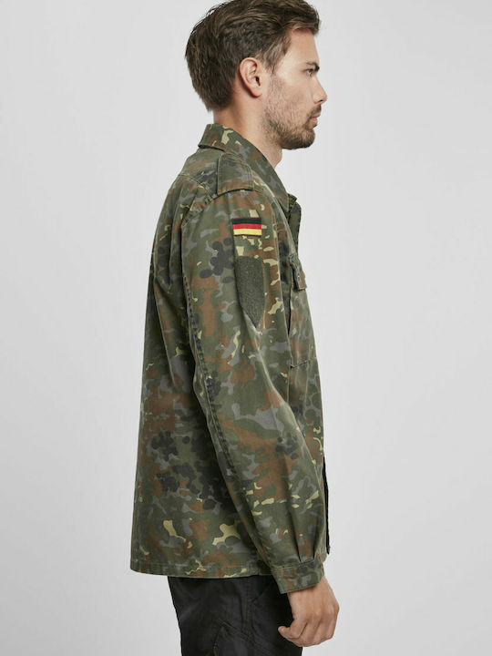 Дълъг Ръкав Overshirt с Стандартна Кройка Камуфлажен Флектарн