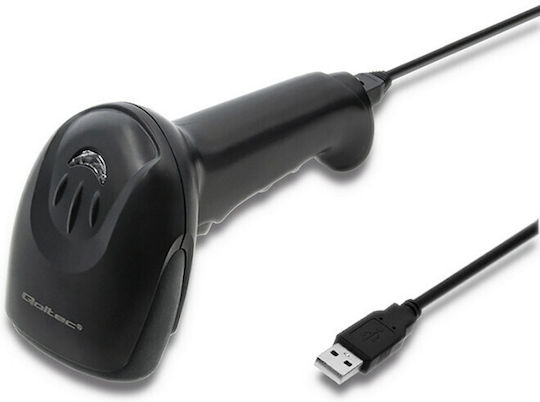 Qoltec Handheld Scanner Wired with 1D Barcode Reading Capability