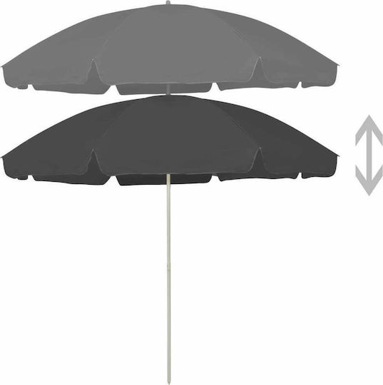 vidaXL Beach Umbrella Diameter 3m Grey