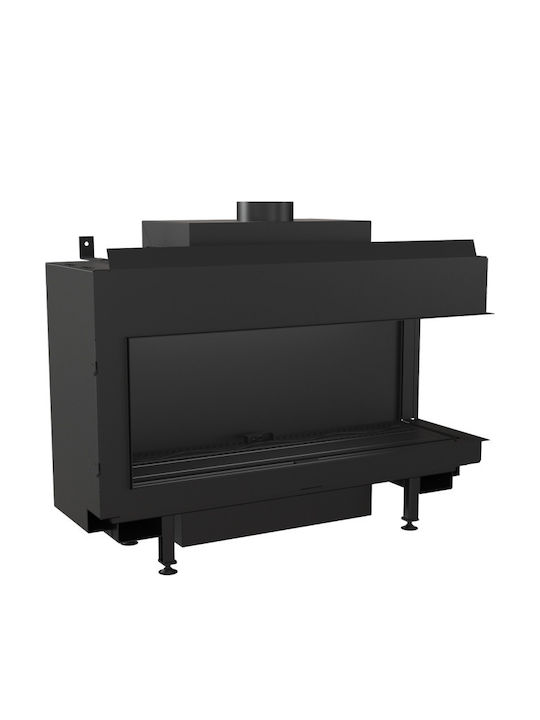 Kratki Leo P 100 G31 37 MBAR Ενεργειακό Τζάκι Αερίου 9.2kW Δεξιά Γωνία με Σταθερή Πόρτα
