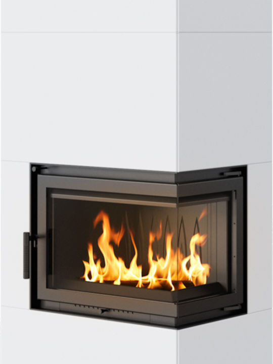 Kratki Simple Box P S Șemineu cu inserție Lemn 8kW Colțul din dreapta cu o ușă care se deschide Alb