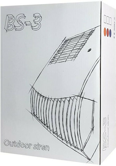Spark Alarm Siren Baterie Outdoor 124dB with Portocaliu Light 19.3x27cm