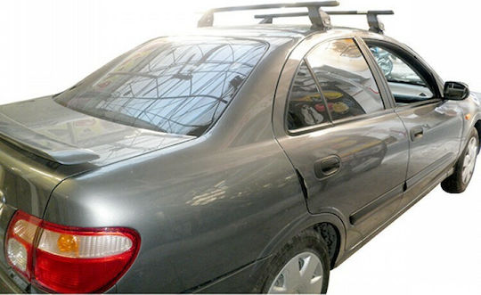 Menabo Metallic Car Roof Bars for Nissan Almera 2000 2006 Set with Roof Rack Legs and Lock Black