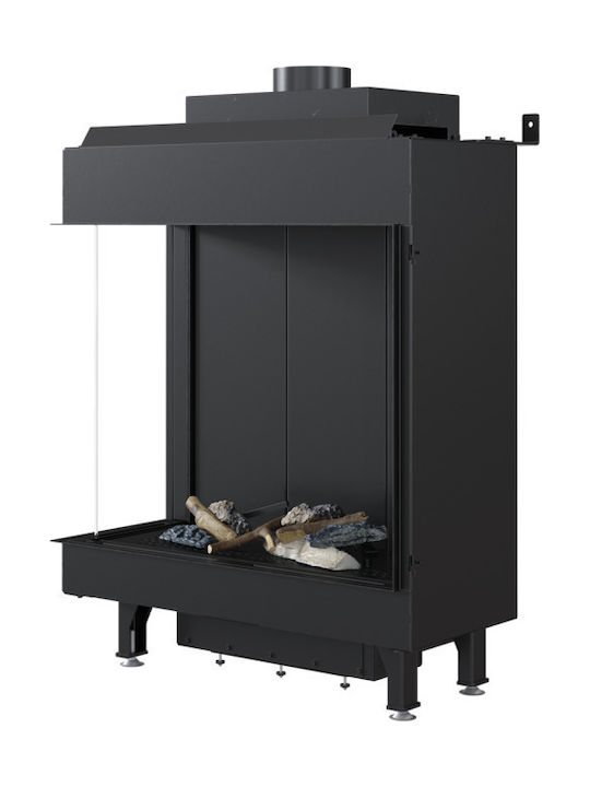Kratki Leo L 76 62 G31 37 MBAR Șemineu cu inserție Lemn 5.1kW Colțul stâng cu ușă fixă