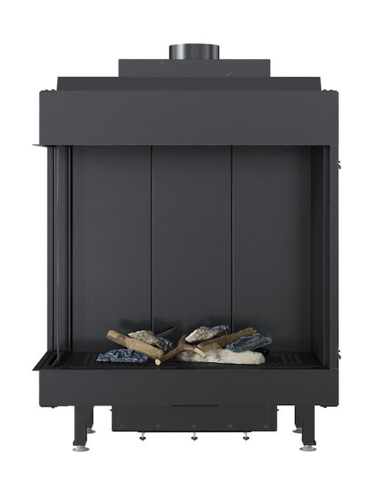 Kratki Leo L 76 62 G31 37 MBAR Wood Fireplace Insert with Left Corner Window 5.1kW