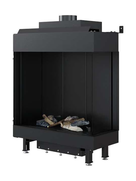 Kratki Leo P 76 62 G31 37 MBAR Șemineu cu inserție Lemn 5.1kW Colțul din dreapta cu ușă fixă