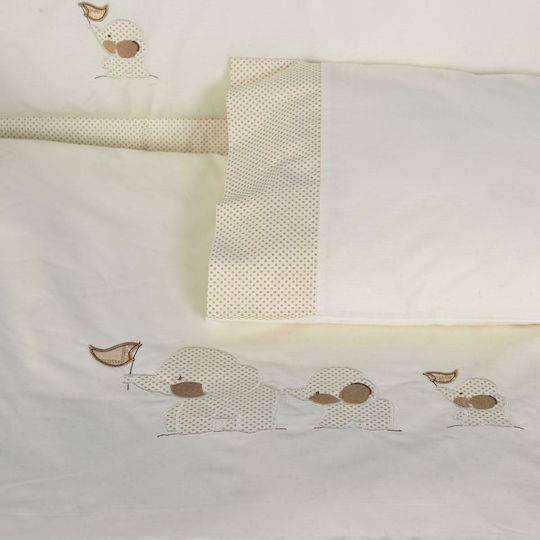 Cangaroo Baby Crib Bedding Set Elephants 7pcs Beige