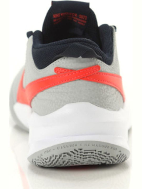 Hustle Team Hustle 10 Kids Sports Shoes Basketball with Laces Light Smoke Grey / Bright Crimson