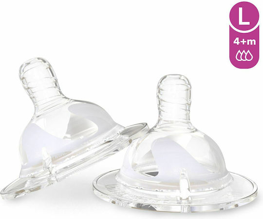Twistshake Silicone Baby Bottle Teats High Flow for 4+ months 2pcs