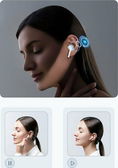 Joyroom JR-T13 Earbud Bluetooth Handsfree Ακουστικά με Αντοχή στον Ιδρώτα και Θήκη Φόρτισης Λευκά