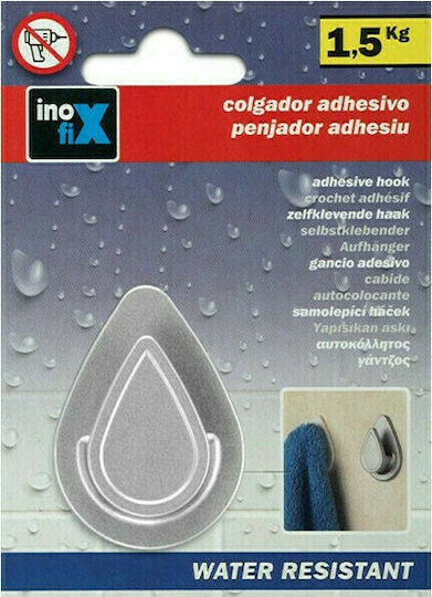 Inofix Water Drop Άγκιστρο Μπάνιου Μονό με Αυτοκόλλητο 5.2x1.6cm Λευκό Inofix Water Drop Άγκιστρο Μπάνιου Μονό με Αυτοκόλλητο 5.2x1.6cm Λευκό