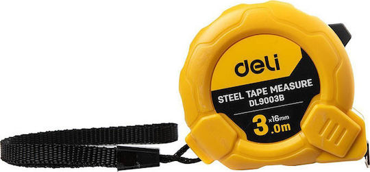 Deli Tape Measure with Auto-Rewind 16mm x 3m E