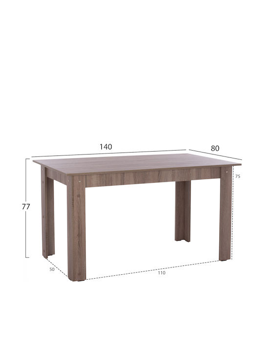 Table Kitchen Wooden Ashtray 140x80x77cm