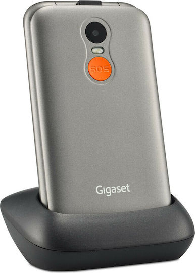 Gigaset GL590 Dual SIM Мобилен Телефон с Големи Бутони Титаниево-Сив