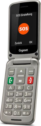 Gigaset GL590 Dual SIM Мобилен Телефон с Големи Бутони Титаниево-Сив