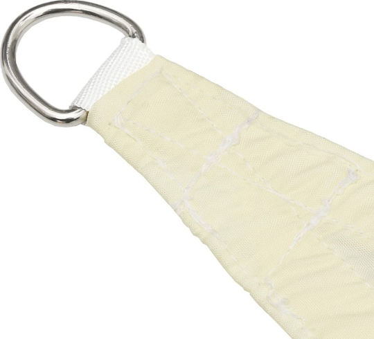 vidaXL Dreieck Sonnensegel Ecru Mit Hoop & mit PU-Beschichtung 6m hergestellt aus Oxford-Gewebe