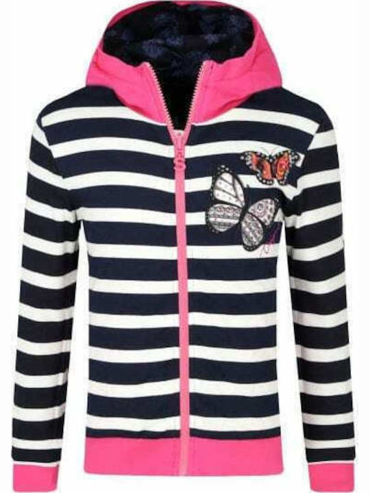 Desigual Girls Hooded Cardigan Kansas with Zipper Blue