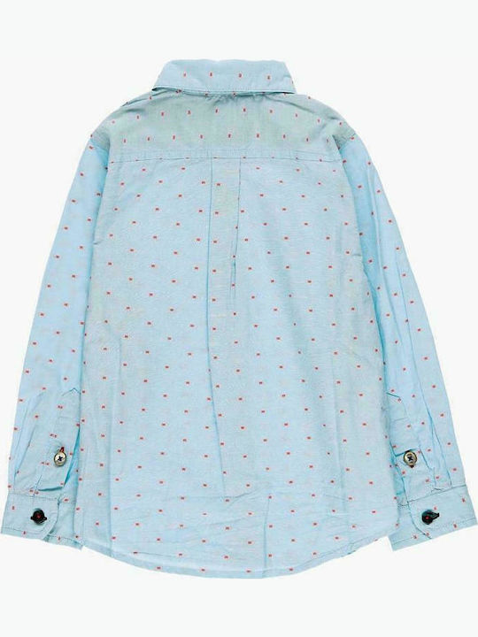 Boboli Kids Polka Dot Shirt Light Blue