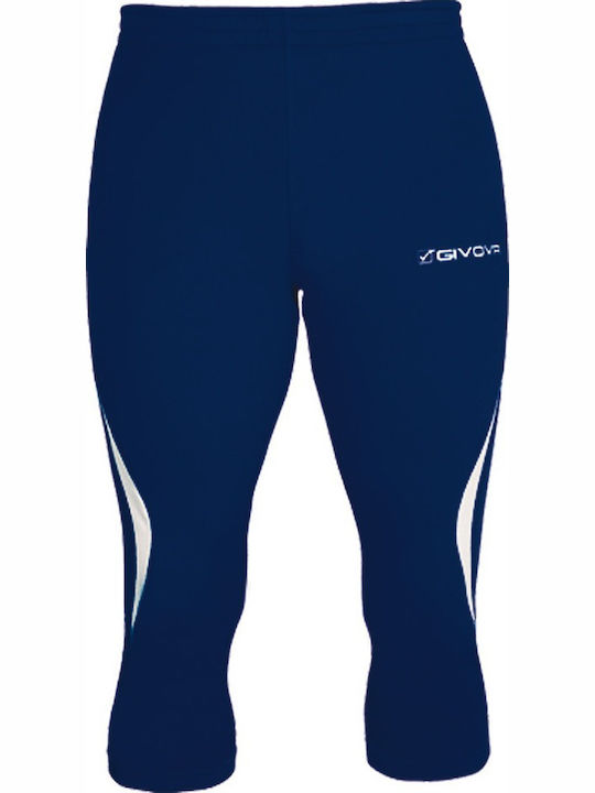 Givova Running Pinocchietto Men's Sports Capri Leggings Blue