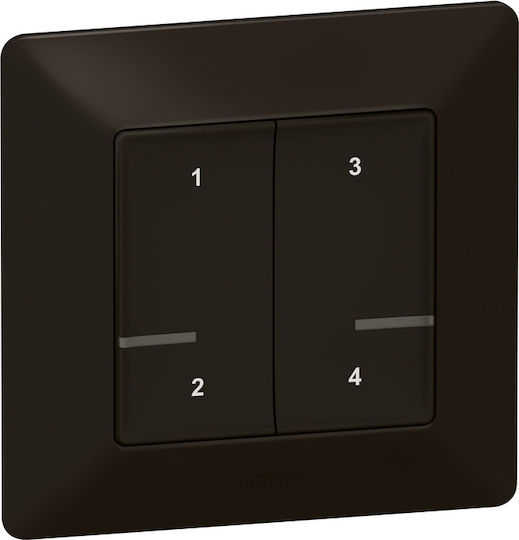 Legrand Valena Life Comutator De Perete Electric Montat Pe Perete Wi-Fi Comenzi Cuaternar Cu Ramă Neagră