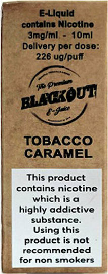 Blackout Fertige Nachfüllflüssigkeit Tobacco Caramel mit Süß / Rauchen Geschmack 6mg 10ml