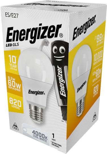 Energizer LED Bulb 9W for Socket E27 and Shape A60 Natural White 820lm