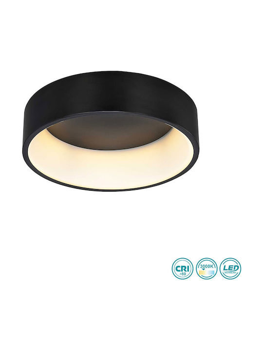 Wofi Pure Modern Metal Ceiling Light with Integrated LED Black