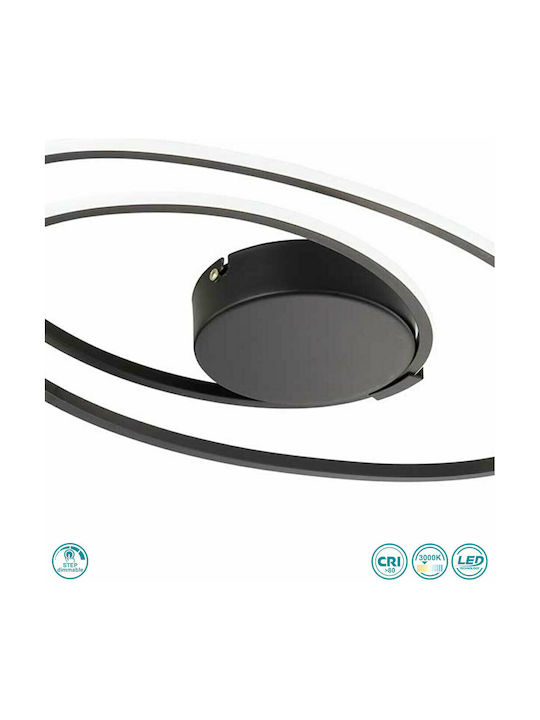 Wofi Deckenleuchte 50cm Schwarz mit Integrierter LED