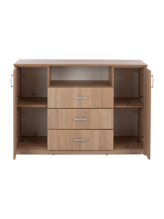 Wooden Buffet with Drawers Sonoma Oak L120xW45xH85cm