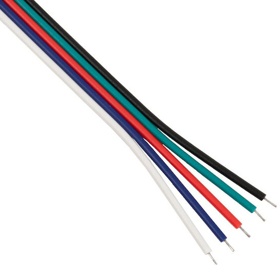 GloboStar Connector for LED Strips RGB+W mit 15cm Kabel 5 PIN 70696