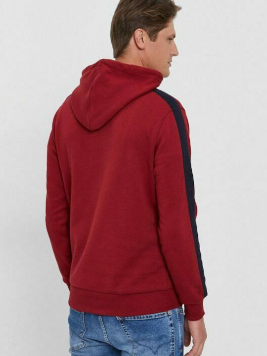 Pepe Jeans Andre Herren Sweatshirt mit Kapuze und Taschen Burgundisch