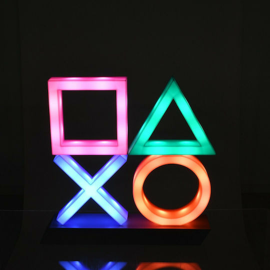GloboStar LED Kinderprojektorlampe Playstation Icons mit Musterprojektion Mehrfarbig 31.5x7x30εκ.