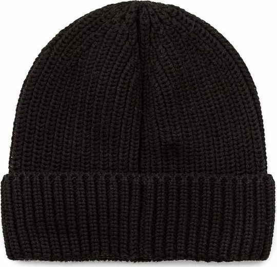 Beanie Ανδρικός Σκούφος με Rib Πλέξη σε Μαύρο χρώμα