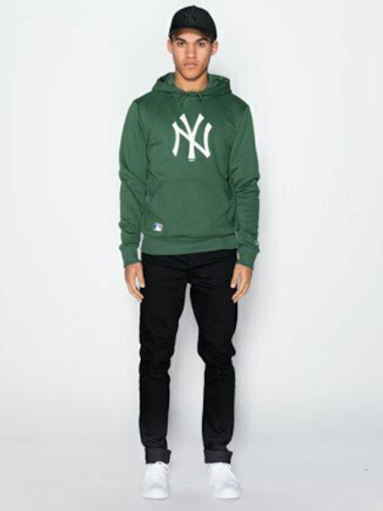 New Era New York Yankees Men's Sweatshirt with Hood and Pockets Green