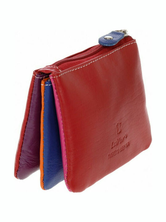 Small Leather Women's Wallet with RFID Red