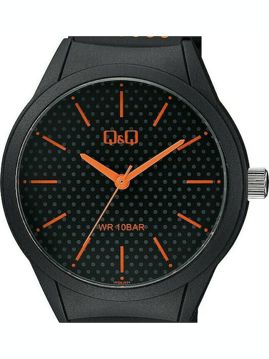 Q&Q Herrenuhr 40mm Batterie mit Kautschukarmband