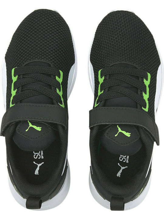 Flyer Runner V Ps Kids Sports Shoes Running with Hoop & Loop Closure Black