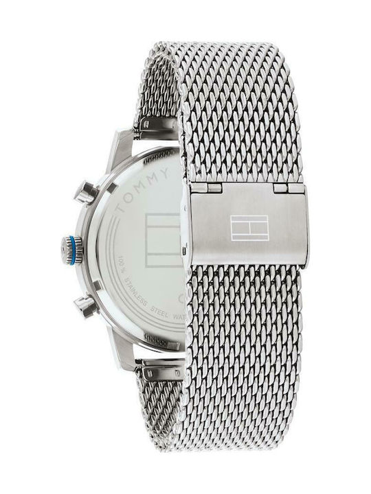 Tommy Hilfiger Sullivan Ανδρικό Ρολόι 44mm Χρονογράφος Μπαταρίας με Ασημί Ατσάλινο Μπρασελέ