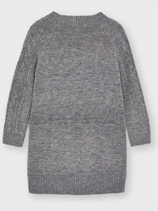 Mayoral Kids Dress Long Sleeve Gray