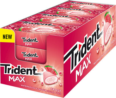 Trident 16 Chewing gum Max with Flavor Frost Watermelon No Added Sugar 16pcs 20gr